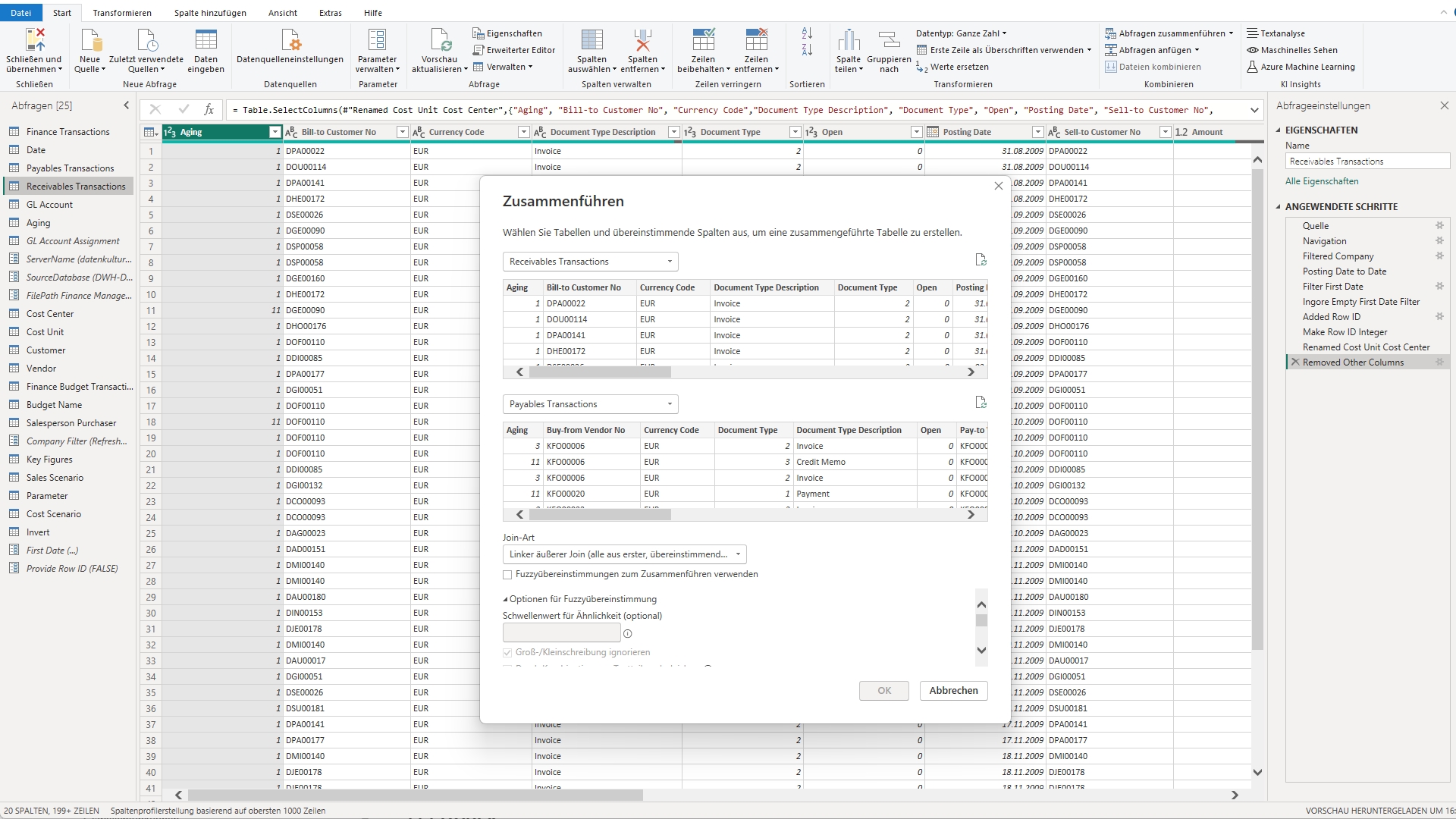 Power Query Zusammenf&uuml;hren